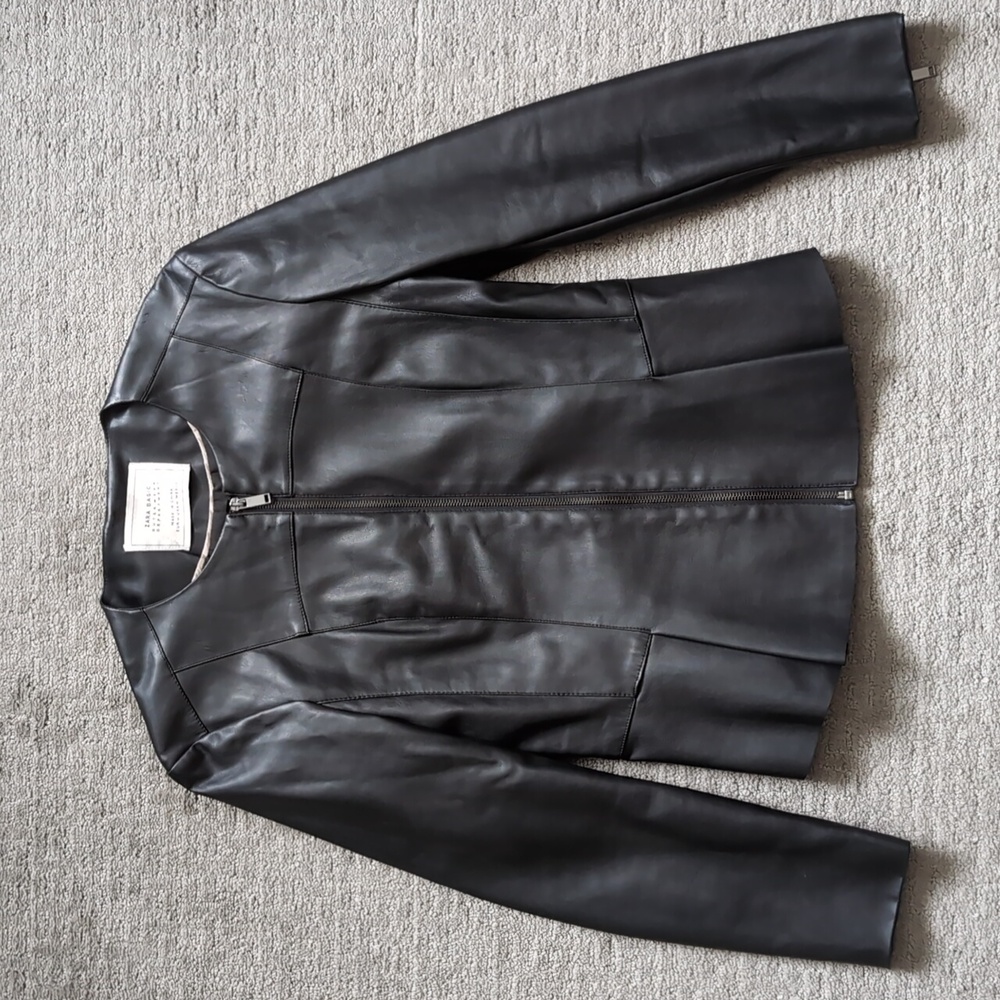 Zara Basic Vegan Leather Jacket